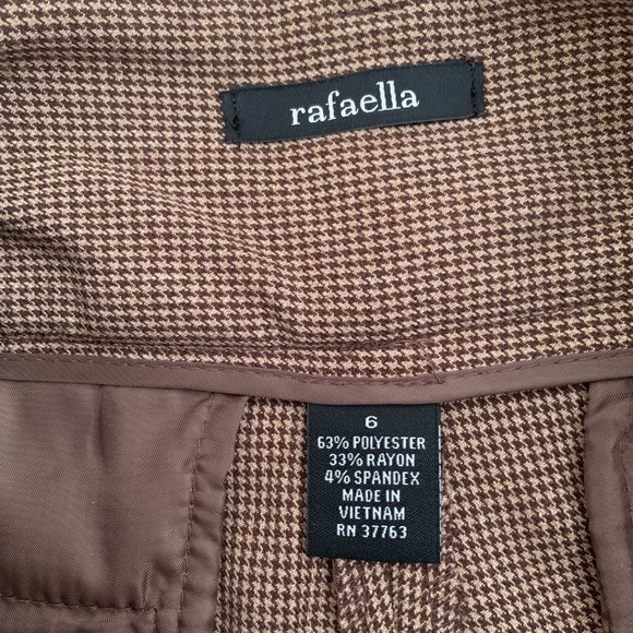 Rafaella Brown Houndstooth Pants - Size 6 - Picture 7 of 8